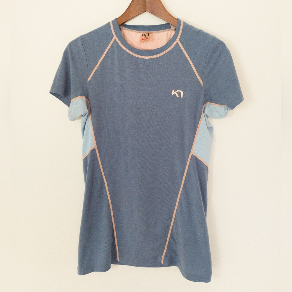 Kari Traa Women’s Medium Sval drirelease Wool Tee Blue  Short Sleeve Base Layer